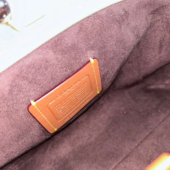 COACH Soft Kiss Lock Crossbody Clutch Metallic GOLD Soft Calf Leather EUC - Picture 14 of 14